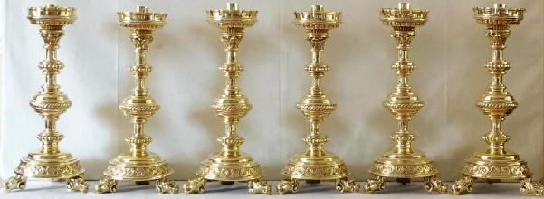 High Altar Set of six Candlesticks